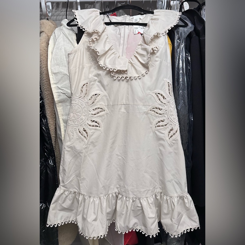 H&M Cream Ruffled Mini Dress - Picture 4 of 4
